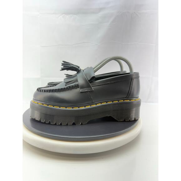 Dr. Martens Adrian Quad Womens Size 8 Black Leather Platform Tassel Loafers NEW‎
